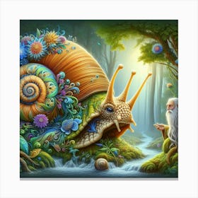 Snail In The Forest 2 Canvas Print