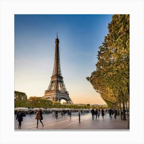 Eiffel Tower At Sunset 1 Canvas Print