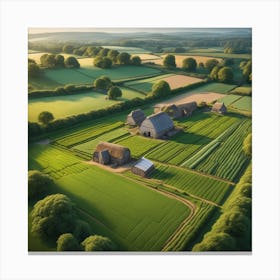 Aerial Photography Of A Farm Canvas Print