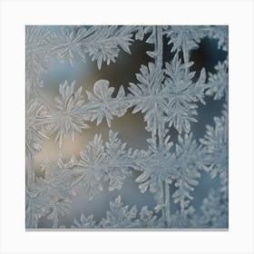 Frost On Window Canvas Print