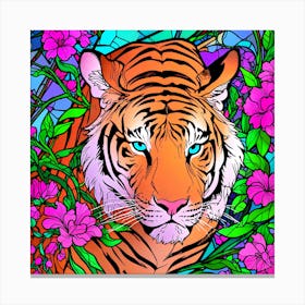 Stained Glass Tiger 2 Canvas Print