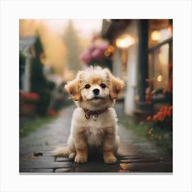 Photos of a cute dog  Canvas Print