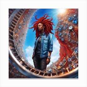 Woman With Dreadlocks Canvas Print