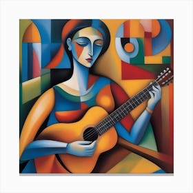 Acoustic Guitar Abstract Canvas Print
