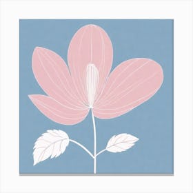 A White And Pink Flower In Minimalist Style Square Composition 287 Canvas Print