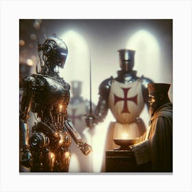 Knights And Robots Canvas Print