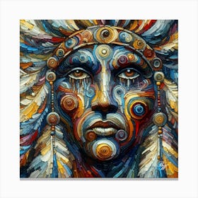 Native American Abstract Head Bust Copy Canvas Print