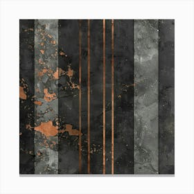 Black And Copper Stripes 1 Canvas Print