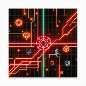 Retro Futuristic Elements,Retro Futuristic Background,Retro Futuristic Templates (86) Canvas Print