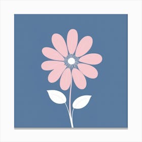 A White And Pink Flower In Minimalist Style Square Composition 427 Canvas Print