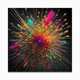 An Abstract Color Explosion 1, that bursts with vibrant hues and creates an uplifting atmosphere. Generated with AI,Art style_Forestpunk,CFG Scale_3,Step Scale_50. Canvas Print