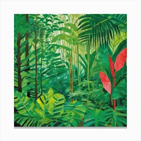 Amazon Rain Forest Series in Style of David Hockney 1 Canvas Print