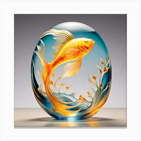 Glass Gold fish Canvas Print