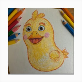 Chicken Drawing Canvas Print