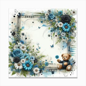 Frame With Teddy Bear Canvas Print