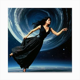 Default Beautiful Woman With Amazing Long Black Hair Dancing I 0 Canvas Print