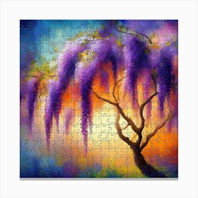 Abstract Puzzle Art Wisteria tree Canvas Print