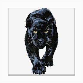 Black Jaguar Walking For Lovers Animal Leopard & Panther Canvas Print