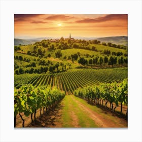 Sunset In Tuscany 2 Canvas Print