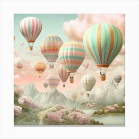 Pink Hot Air Balloons Canvas Print