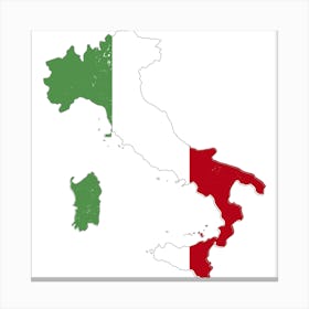 Italy Map.7 Canvas Print