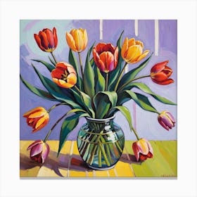 Tulips In A Vase 2 Canvas Print