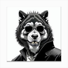 Wolf In A Suit Canvas Print