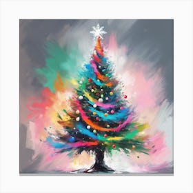 Colorful Christmas Tree Canvas Print