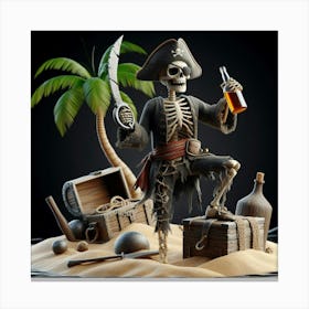 Pirate Skeleton 16 Canvas Print