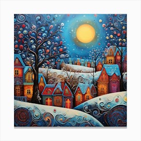 Fairy Christmas Village 5 Canvas Print