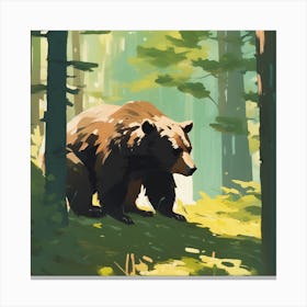 Bear In The Woods 15 Canvas Print