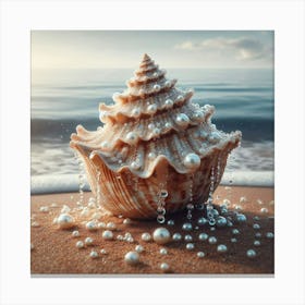 Sea Shell On The Beach 1 Canvas Print