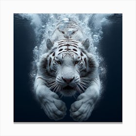 White Tiger Underwater 1 Canvas Print