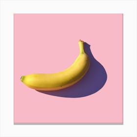 Banana On A Pink Background Canvas Print