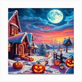 Halloween Pumpkins In The Snow Toile