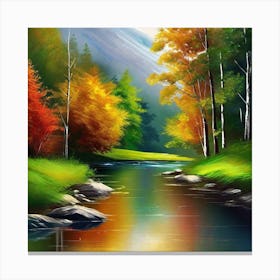 Autumn River 10 Canvas Print