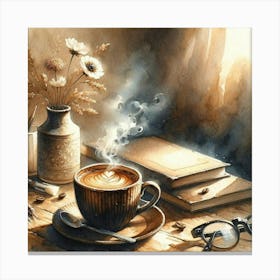 Coffee And Books 3 Canvas Print