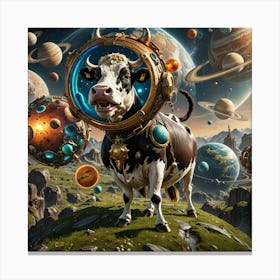 Cow In Space Canvas Print