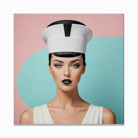 Fashion Model In Hat Canvas Print