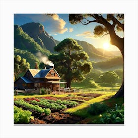 Farm In The Countryside Canvas Print