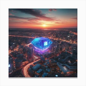 Skyscraper At Night Canvas Print