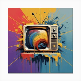 Abstract Painting Style Tv Broadcast Canvas Print