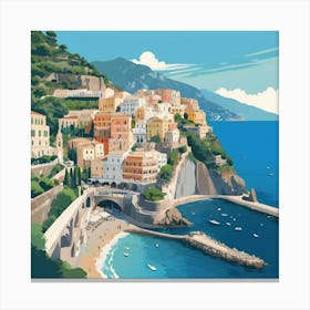 Amalfi Coast art print Canvas Print