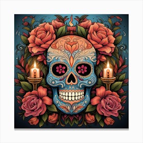 Day Of The Dead Skull 11 Canvas Print