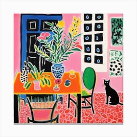 Cat In The Dining Room 7 Canvas Print