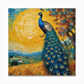 Peacock Painting Canvas Print