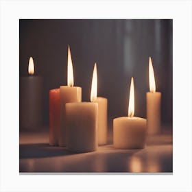 Candles On A Table Canvas Print