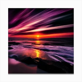 Sunset Over The Ocean 259 Canvas Print