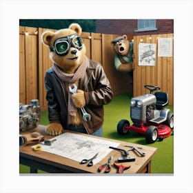 Teddy Bear'S Garage Canvas Print