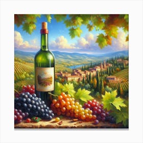 Wine And Grapes 2 Canvas Print